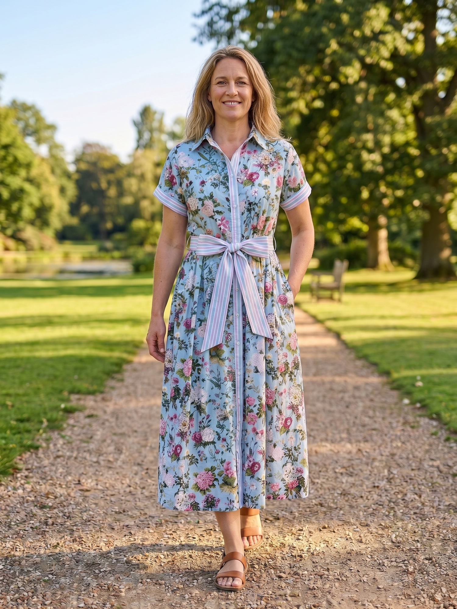 Lottie Cotton Dress - Blue Bouquet