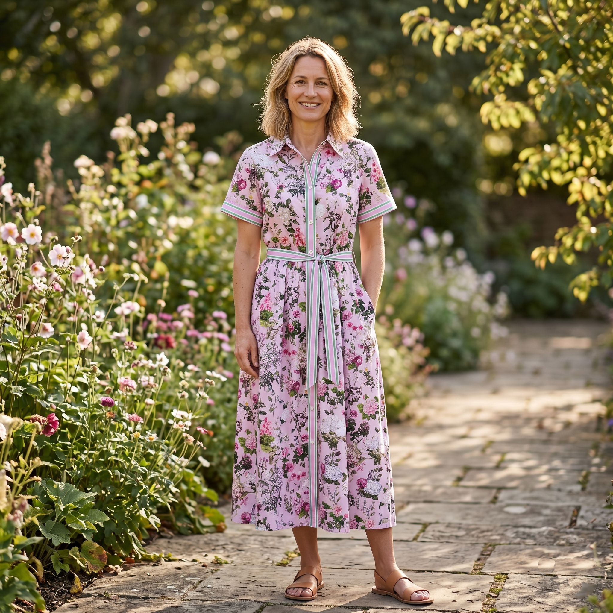 Lottie Cotton Dress - Pink Bouquet