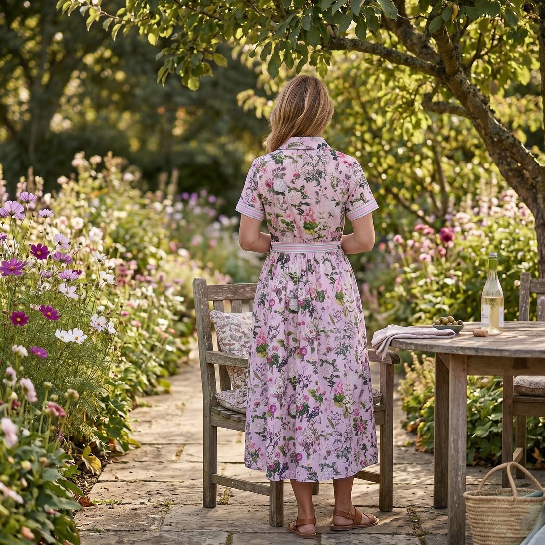Lottie Cotton Dress - Pink Bouquet