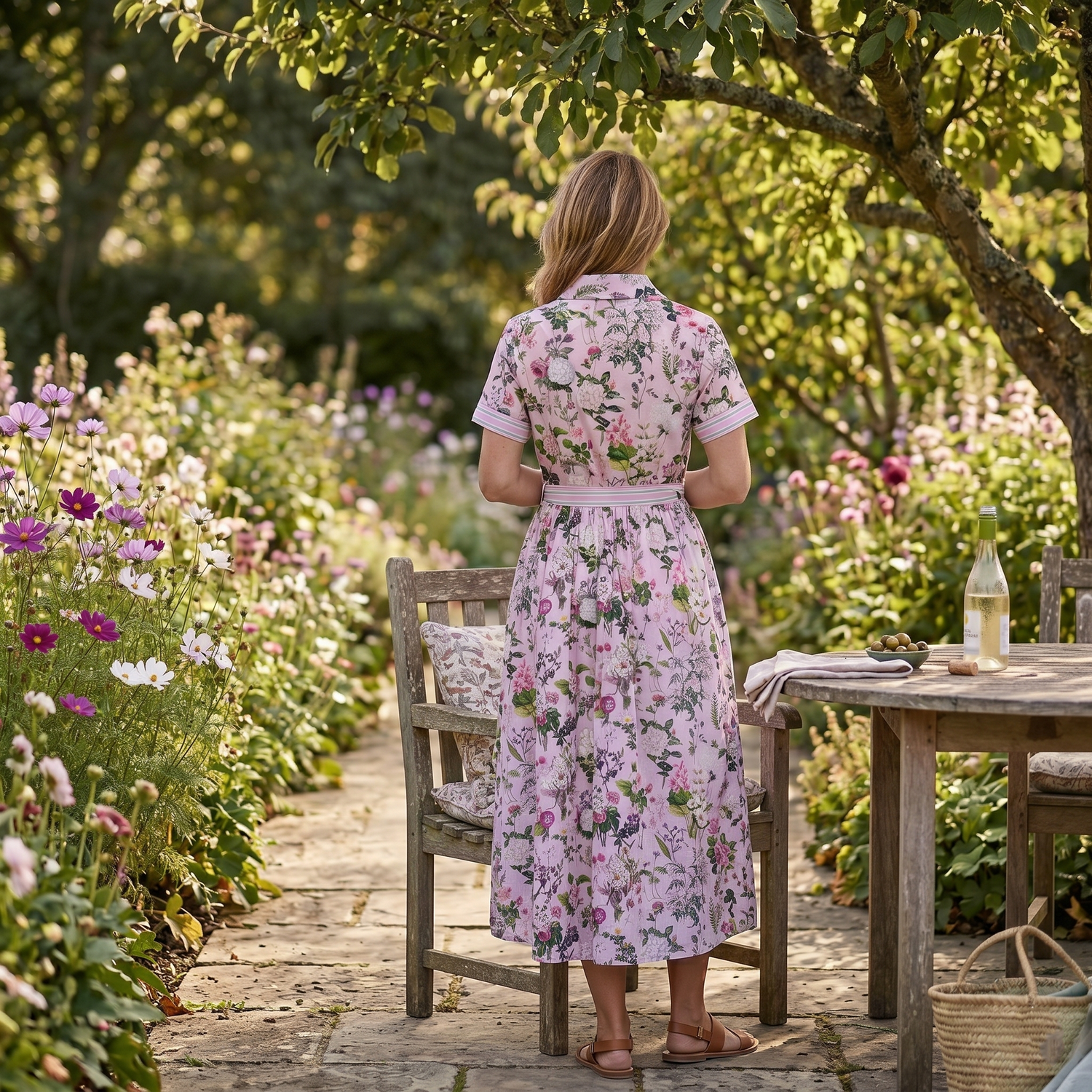 Lottie Cotton Dress - Pink Bouquet
