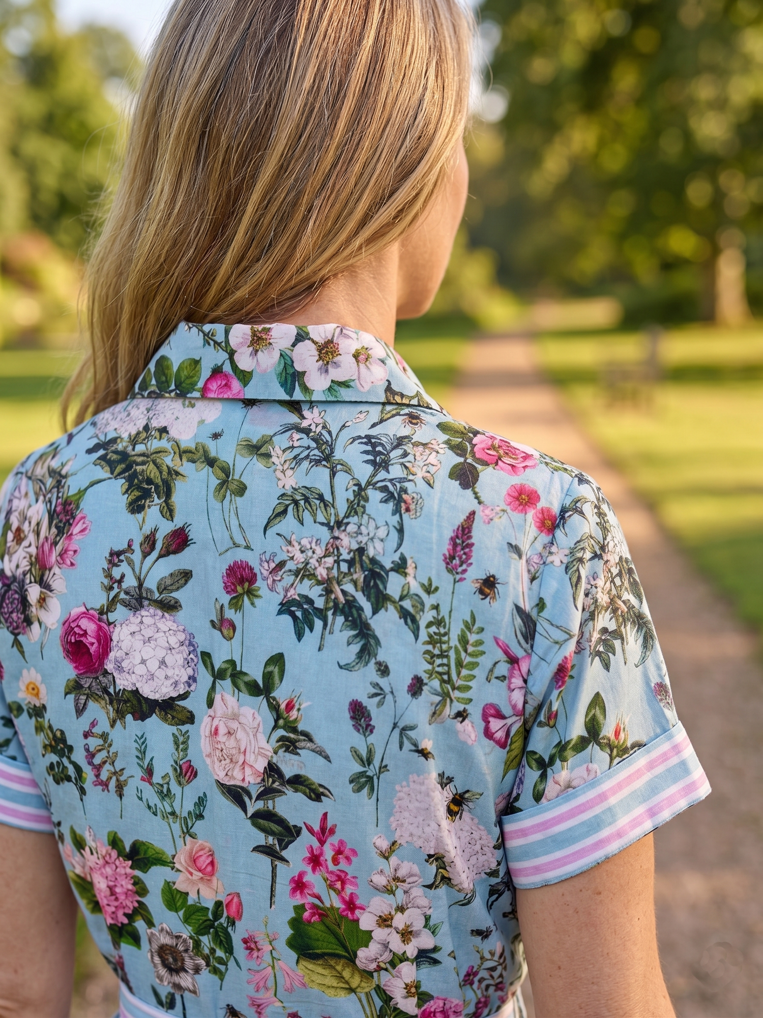 Lottie Cotton Dress - Blue Bouquet