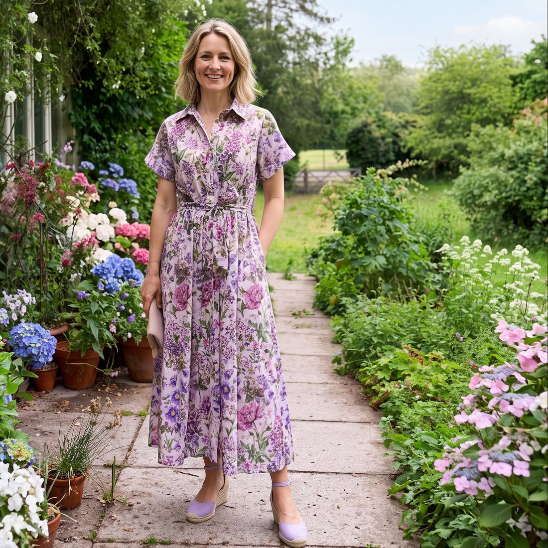 Lottie Cotton Dress - Musgrove Pink