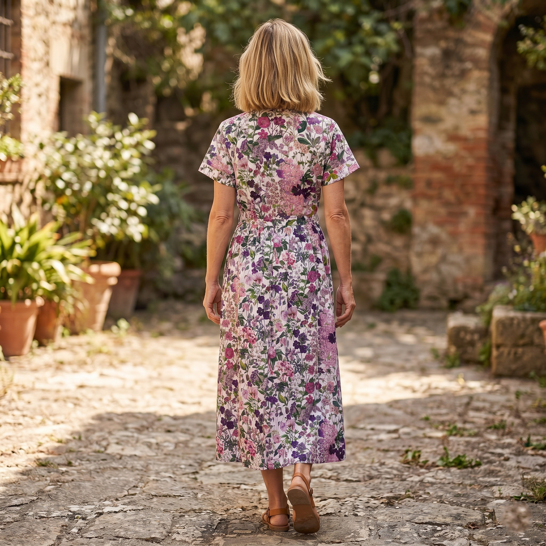 Lottie Cotton Dress - Blush Blooms