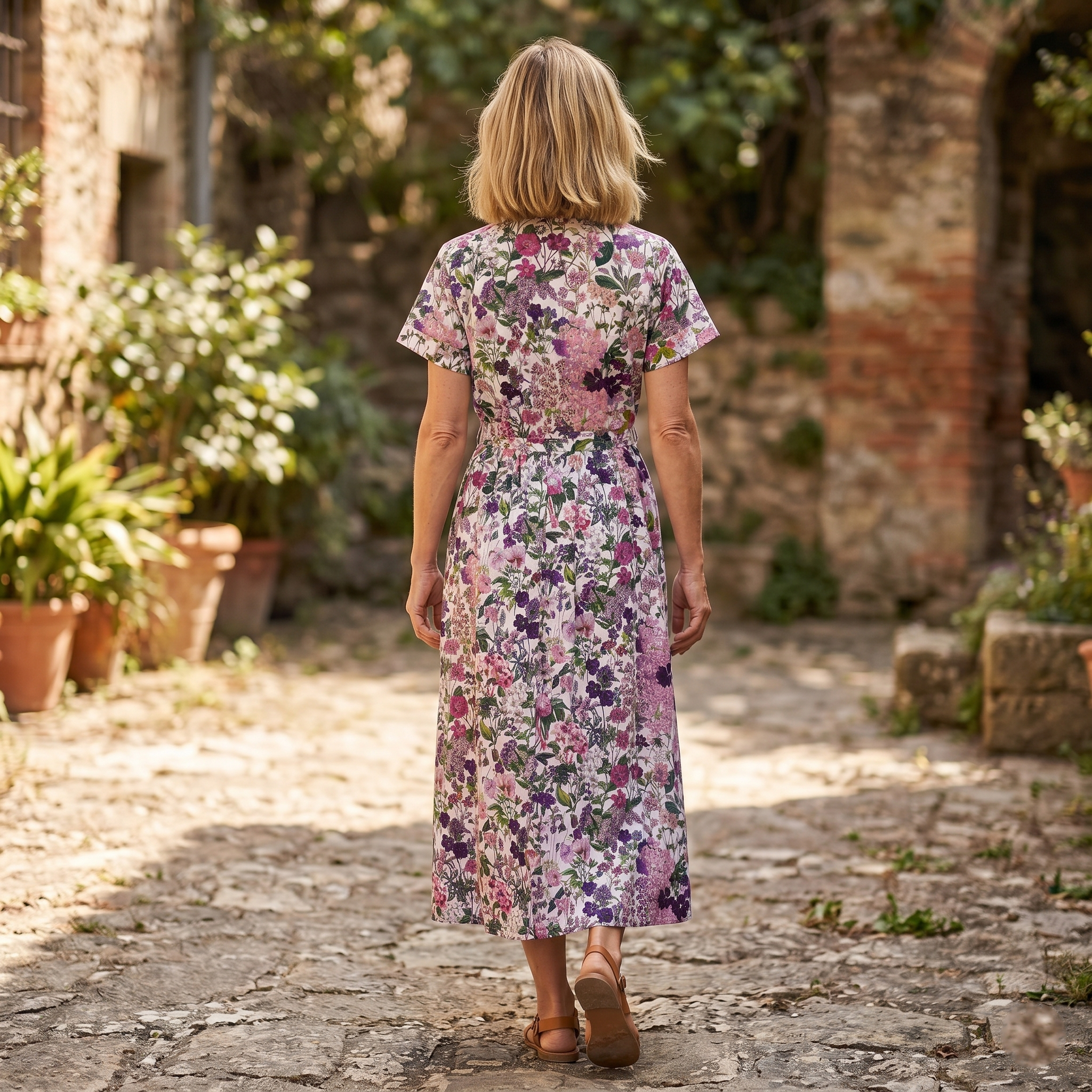 Lottie Cotton Dress - Blush Blooms