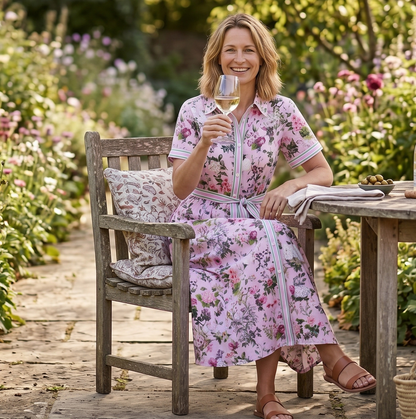 Lottie Cotton Dress - Pink Bouquet
