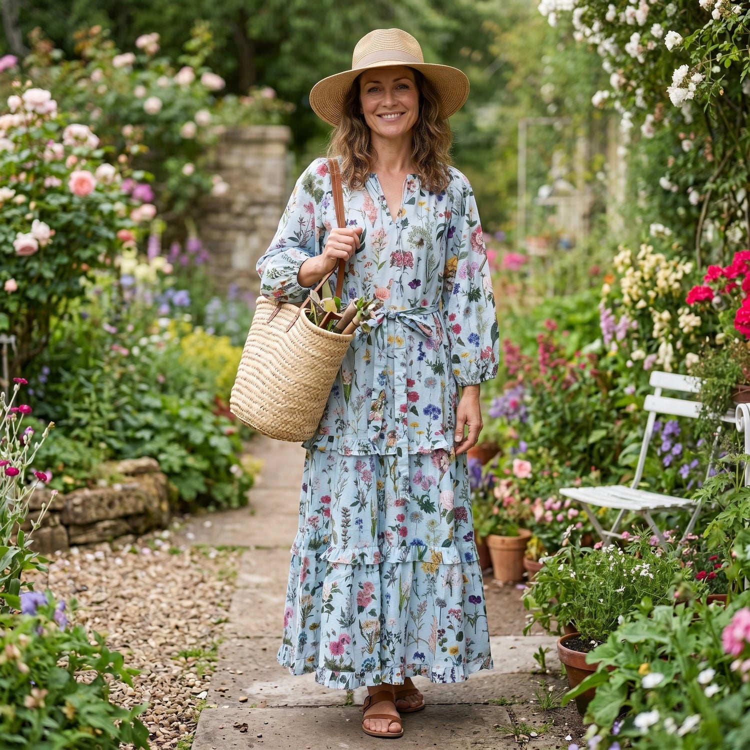 Scarlett Cotton Dress - Melbury Sky