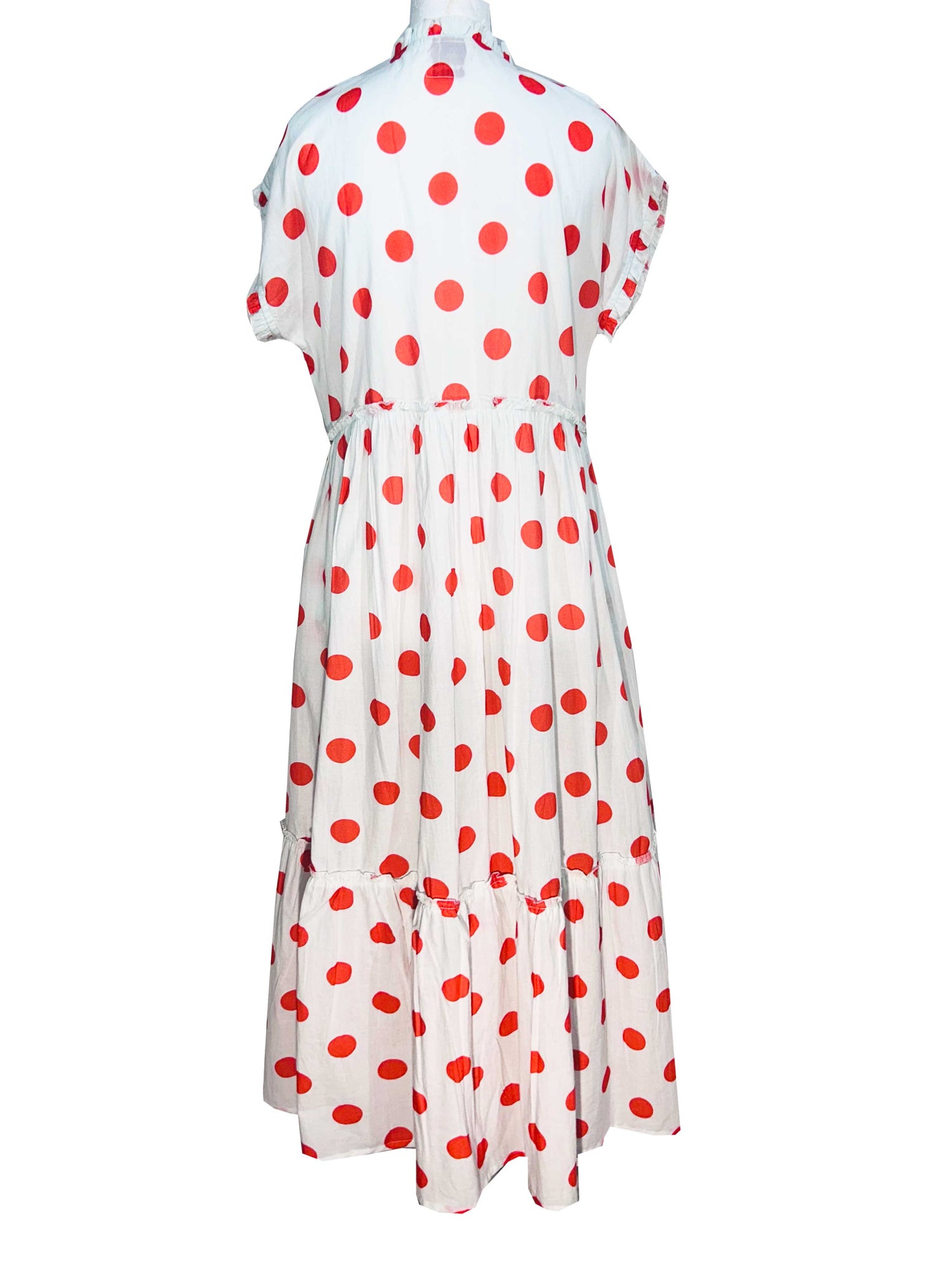 Olivia Tiered Dress - Orange Dot Medium Olivia Tiered Dress - Orange Dot Medium