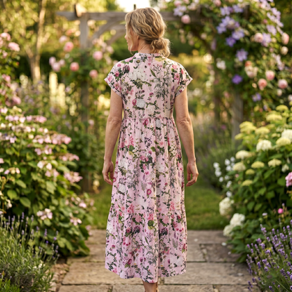 Olivia Cotton Dress - Pink Bouquet