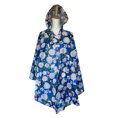 Rosehip Design Rain Poncho is a stylish and practical solution for rainy days, combining fashion with functionality in our bold Camelia Periwinkle design. Made from lightweight, waterproof material, these ponchos are designed for easy portability, folding neatly into a compact drawstring bags. Ideal for on-the-go use, the Rosehip Rain Poncho ensures you stay dry without sacrificing style.