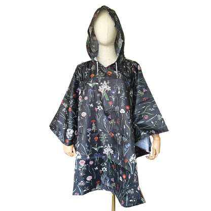 Stand out from the crowd in a beautiful floral Rain Poncho from Rosehip Design. It brings a splash of colour to rainy days offering both style and protection. Featuring vibrant floral prints combining fashion with functionality. Made from lightweight, waterproof material, the Rosehip Rain Poncho is designed for easy portability, folding neatly into a compact drawstring bag. Ideal for on-the-go use, ensuring you stay dry without sacrificing style.