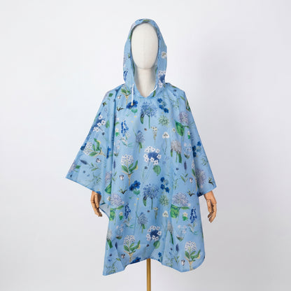 Rain Poncho -Blue Hydrangea