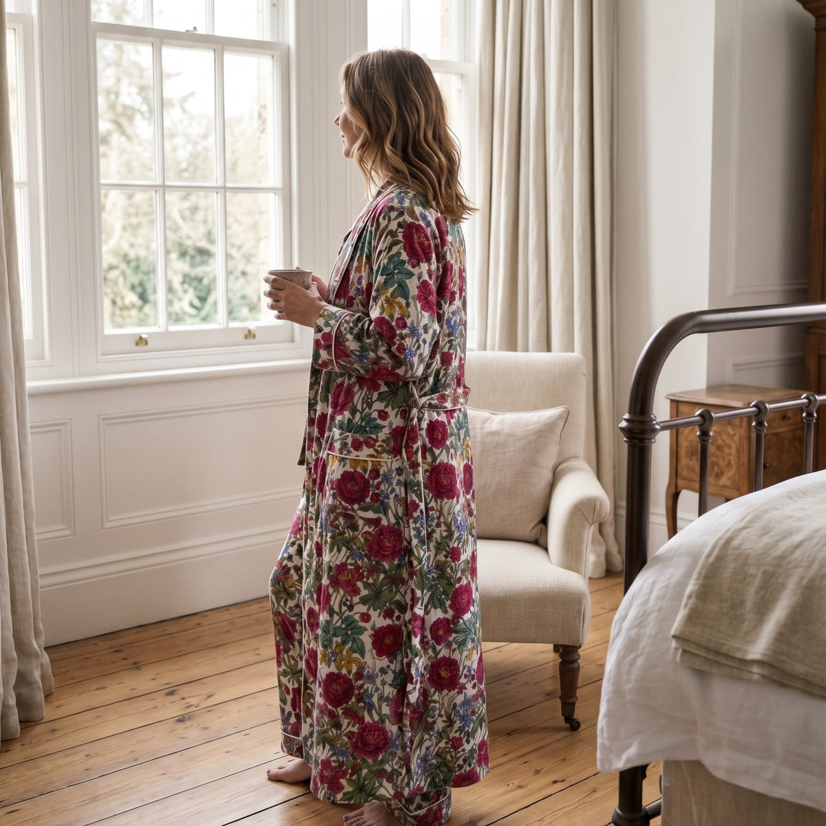 Dressing Gown - Raspberry Rose