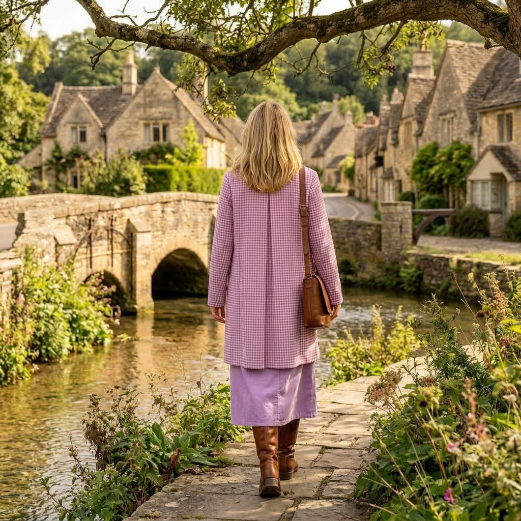 Sabrina Coat - Mauve Check