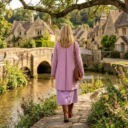 Sabrina Coat - Mauve Check