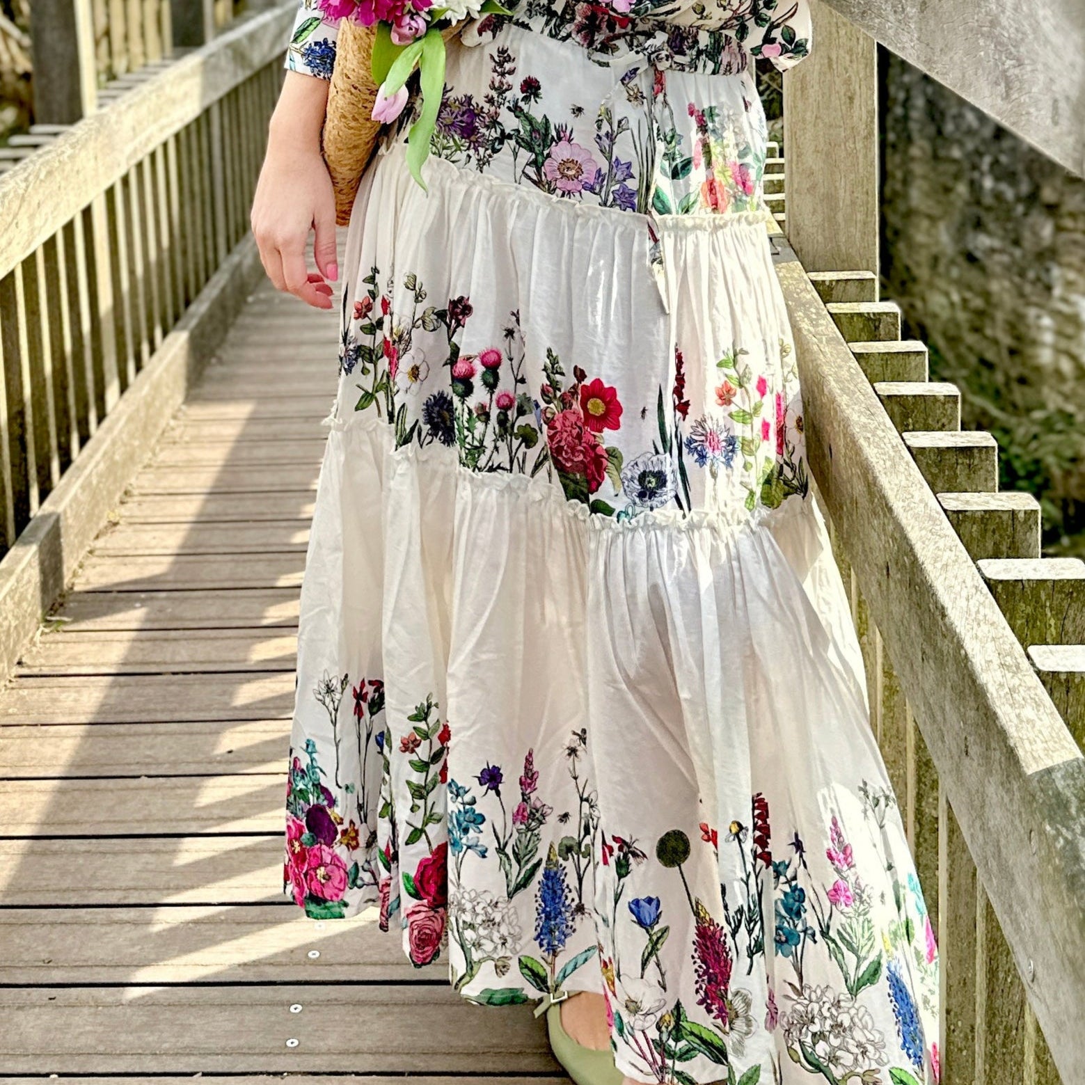 Rosehip Design Sally Skirt in Barcelona has soft flowing tiers, each showing the vibrant Barcelona print.

The Sally Skirt has an elasticated waist as well as a drawstring and side pockets.

It pairs well with the Sarah Shirt in Barcelona or wear it with a T-shirt for relaxed elegance.