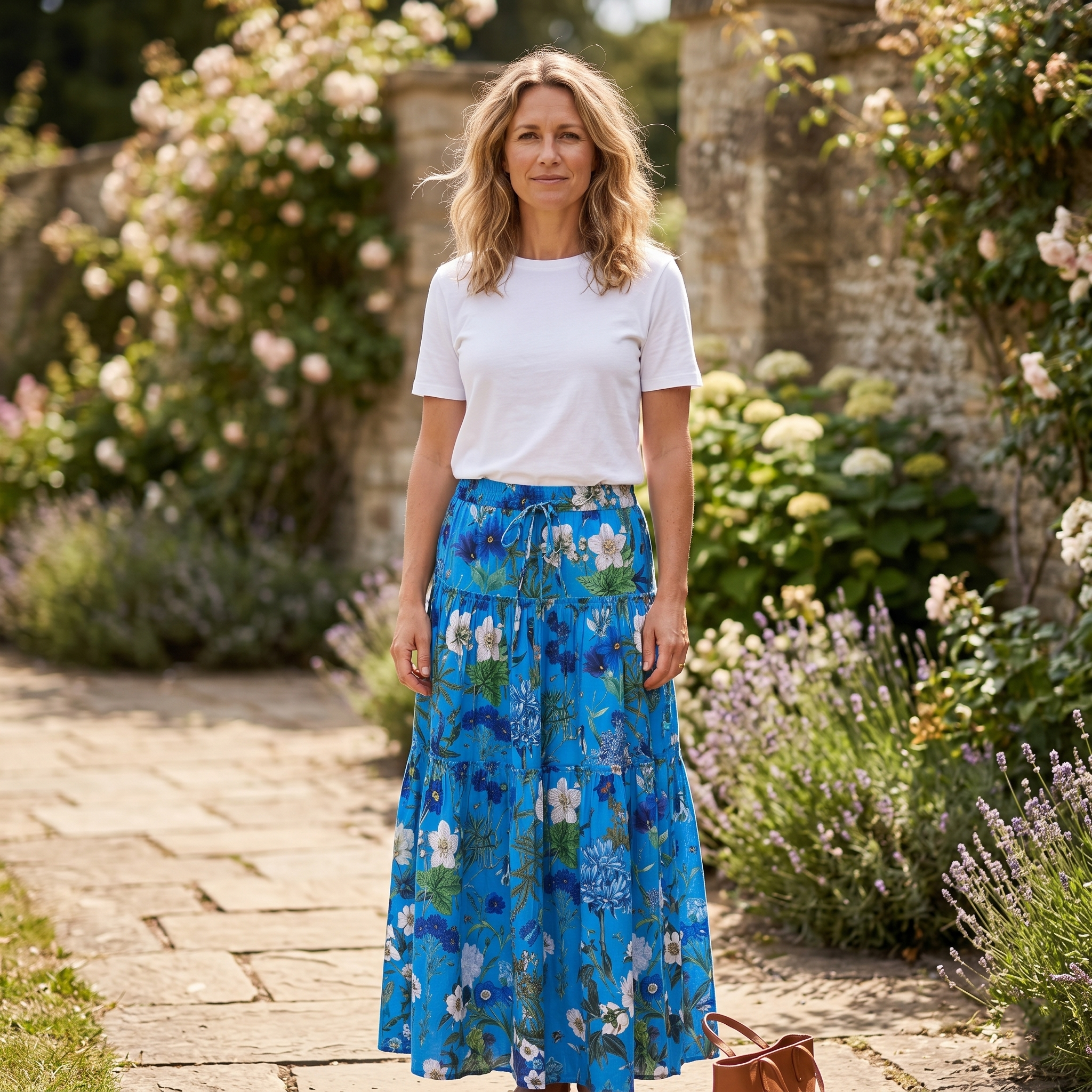 Sally Cotton Skirt - Cobalt Blue