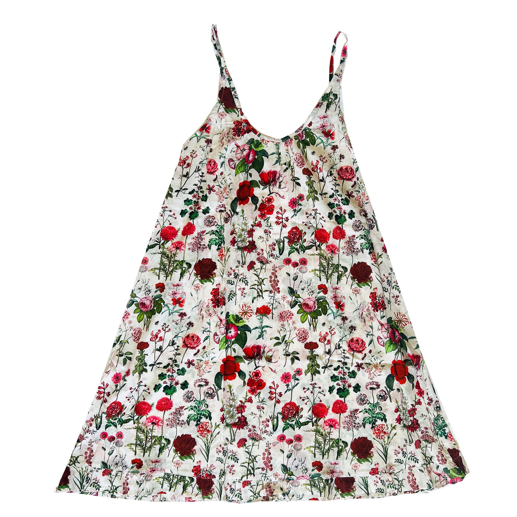 Rosehip Design Short Strappy Nighties look beautiful in our striking Somerset print on 100% Cotton Voile. The Nighties are loose and comfortable to sleep in with an elasticated back and adjustable straps.