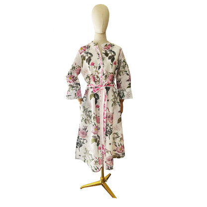 Suzie Linen Dress - Rose Garden