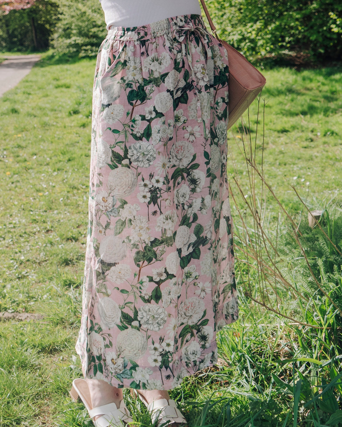 Lilah Linen Skirt - Camelia Rosepink