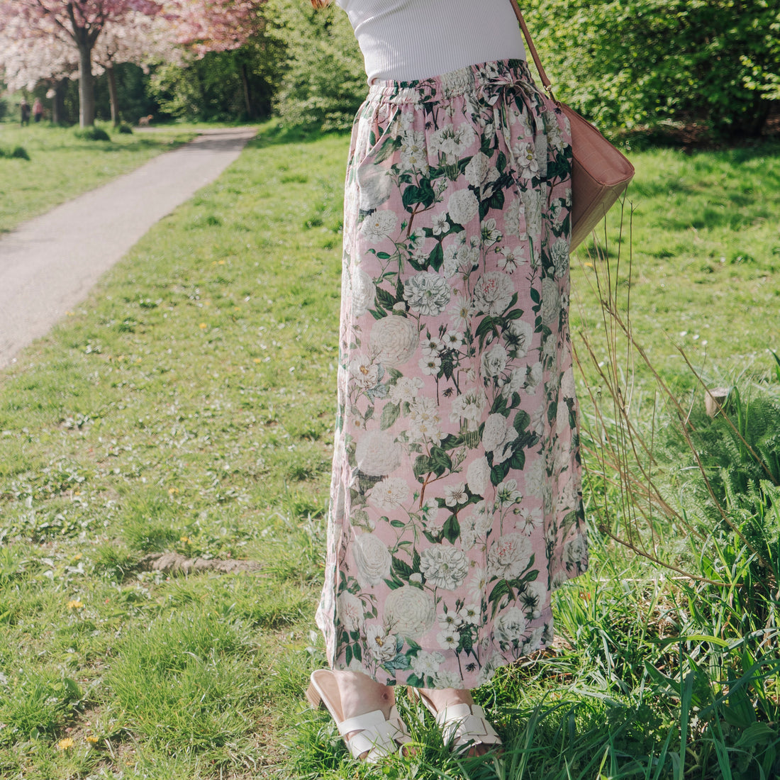Lilah Linen Skirt - Camelia Rosepink