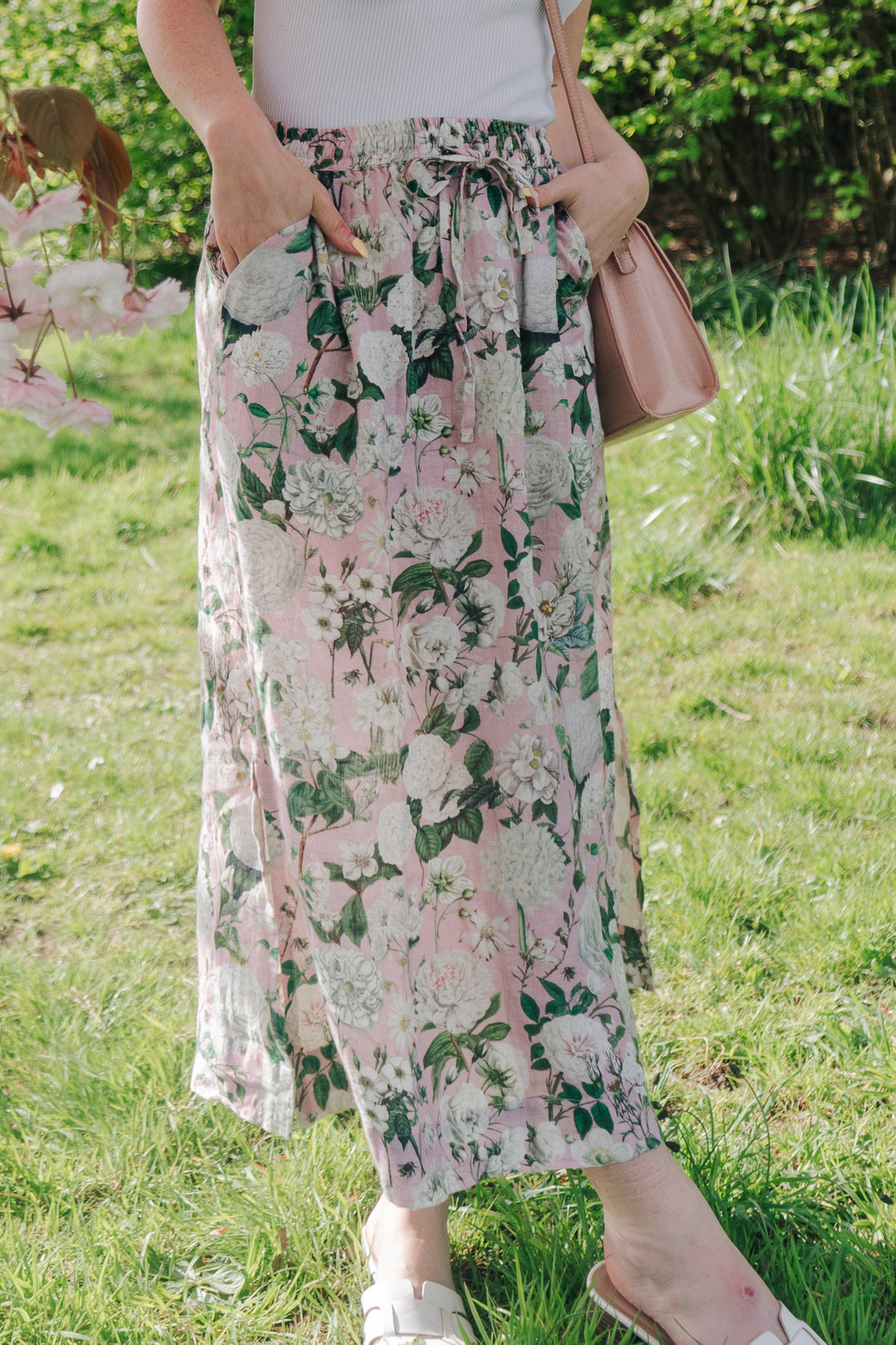 Lilah Linen Skirt - Camelia Rosepink