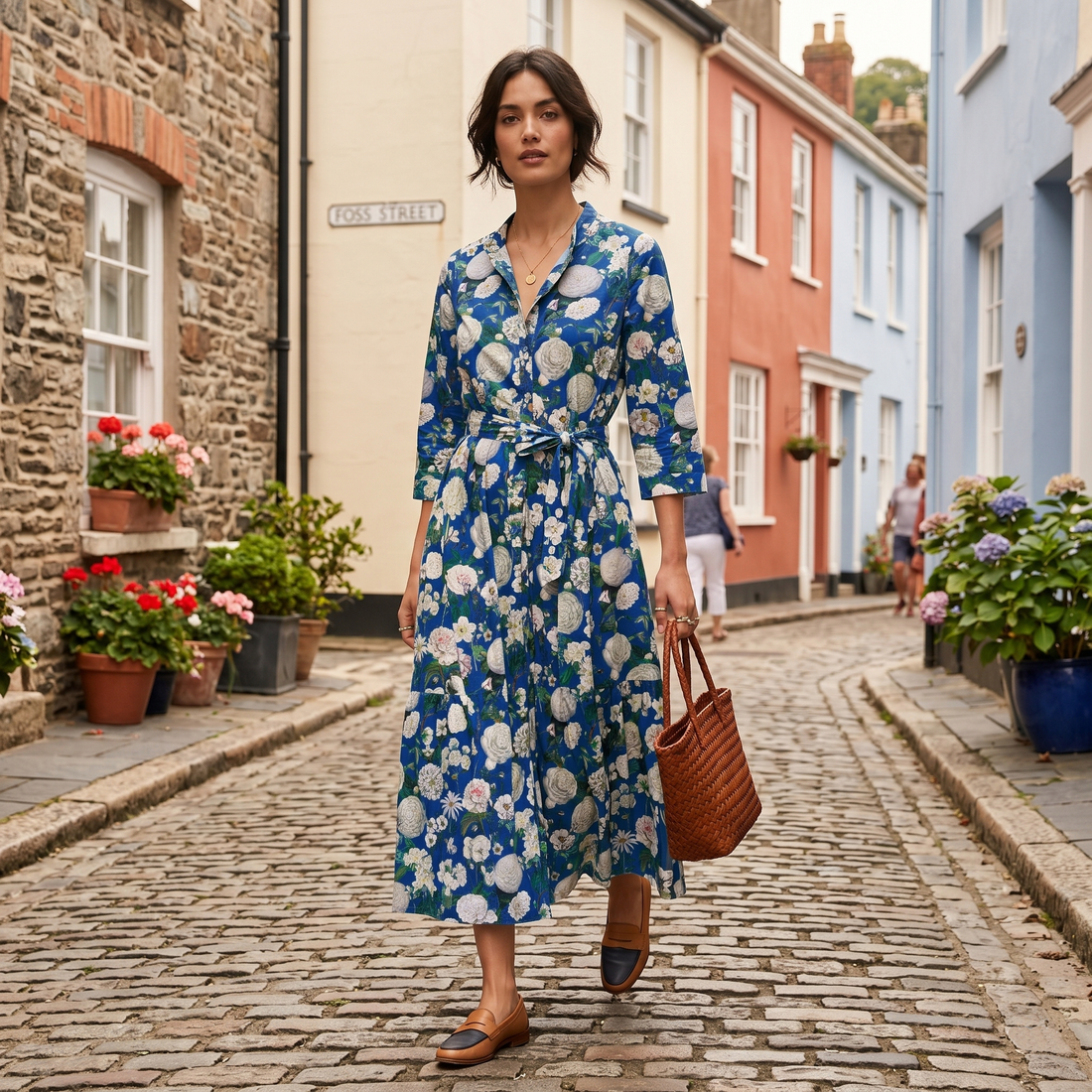 Ally Cotton Dress - Camelia Periwinkle