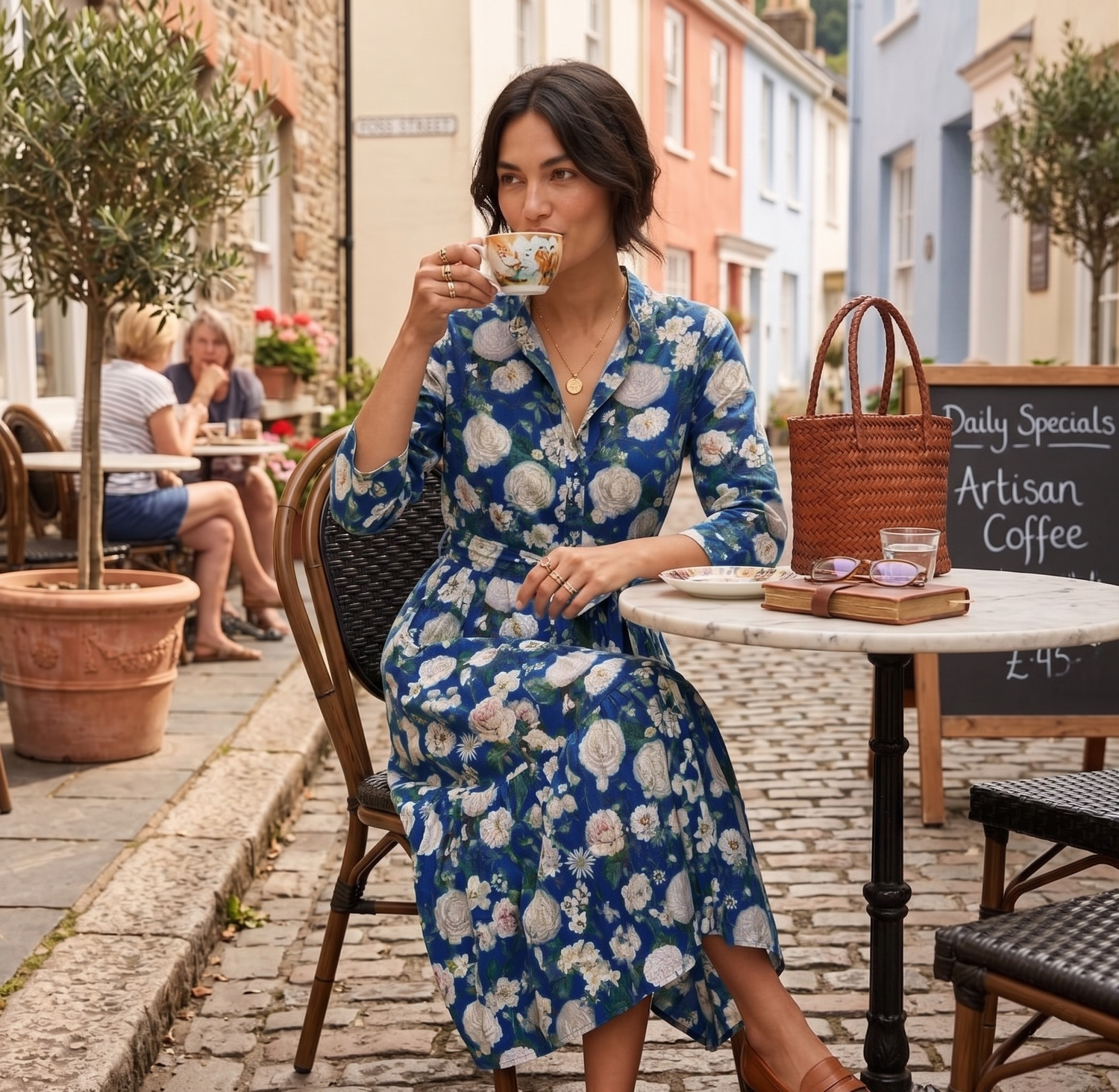 Ally Cotton Dress - Camelia Periwinkle