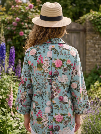 Amelia Cotton Shirt - Blue Bouquet