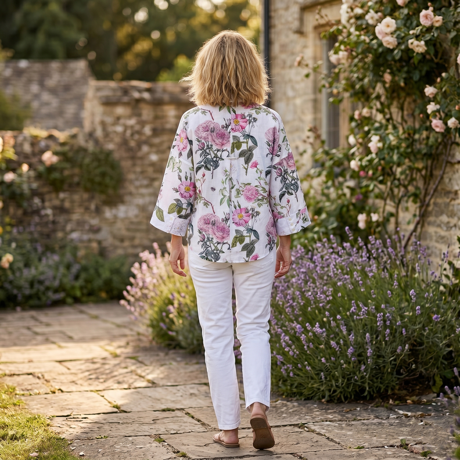 Amelia Cotton Shirt - Rose Garden
