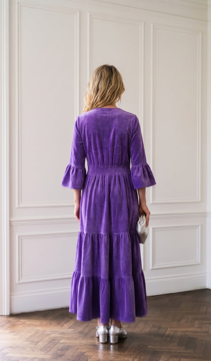Annabel Velvet Dress - Violet