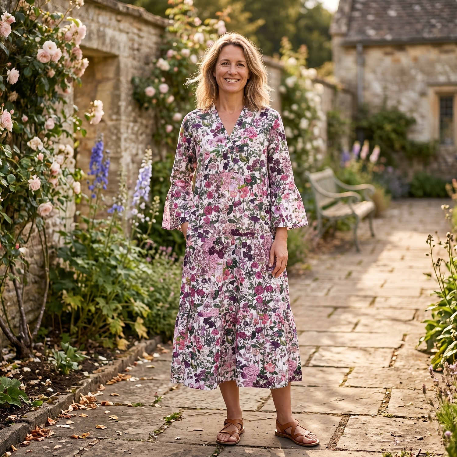 Cleo Cotton Dress - Blush Blooms
