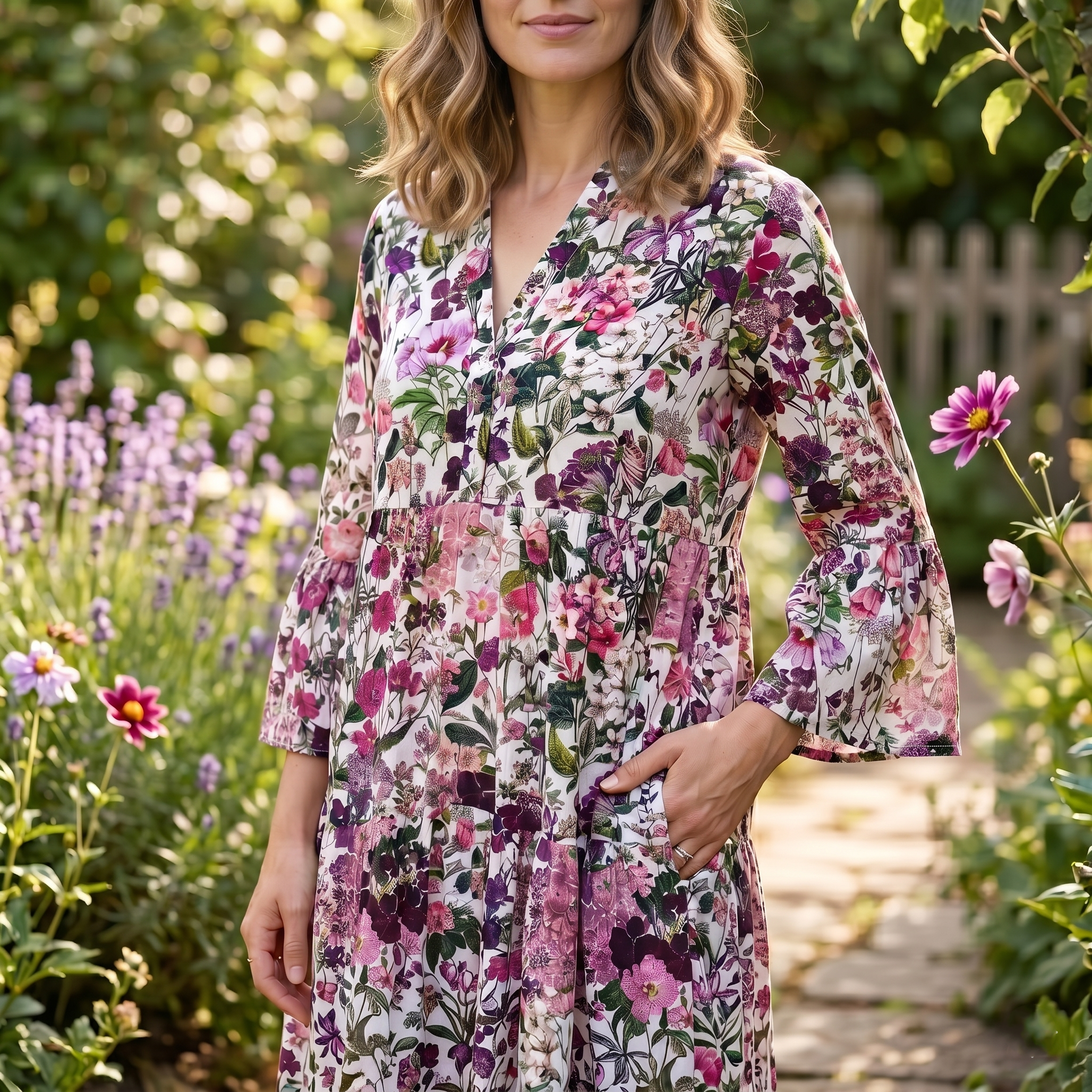 Cleo Cotton Dress - Blush Blooms