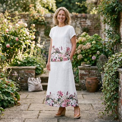 Eliza Linen Shirt - Rosy Posy