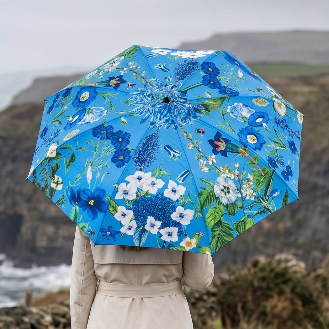 Folding Umbrella - Cobalt Blue