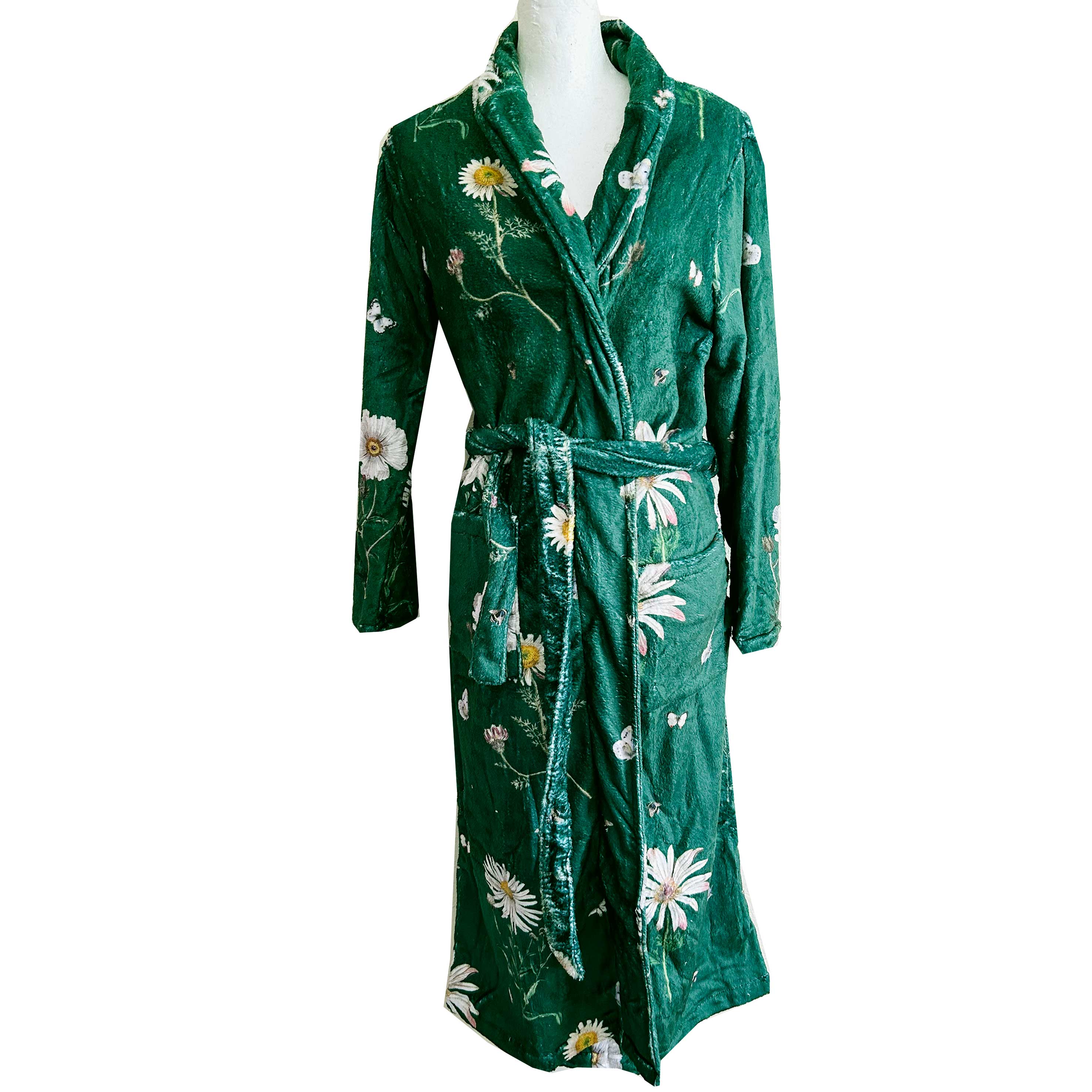 Fleece Gown - Daisies Green
