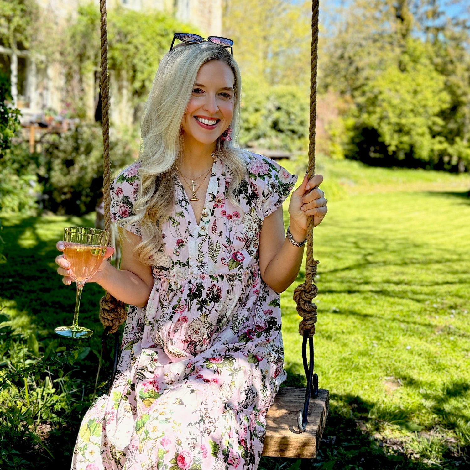 Olivia Cotton Dress - Pink Bouquet
