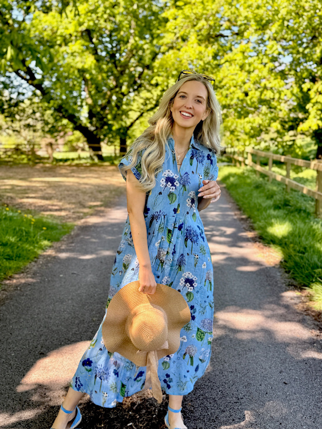 Kate Linen Dress - Blue Hydrangea