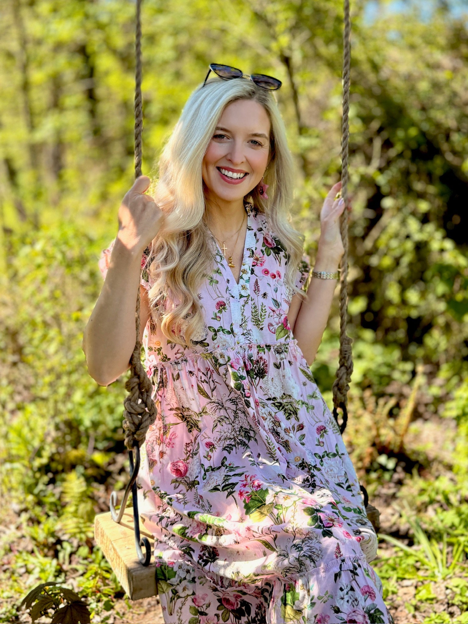 Olivia Cotton Dress - Pink Bouquet