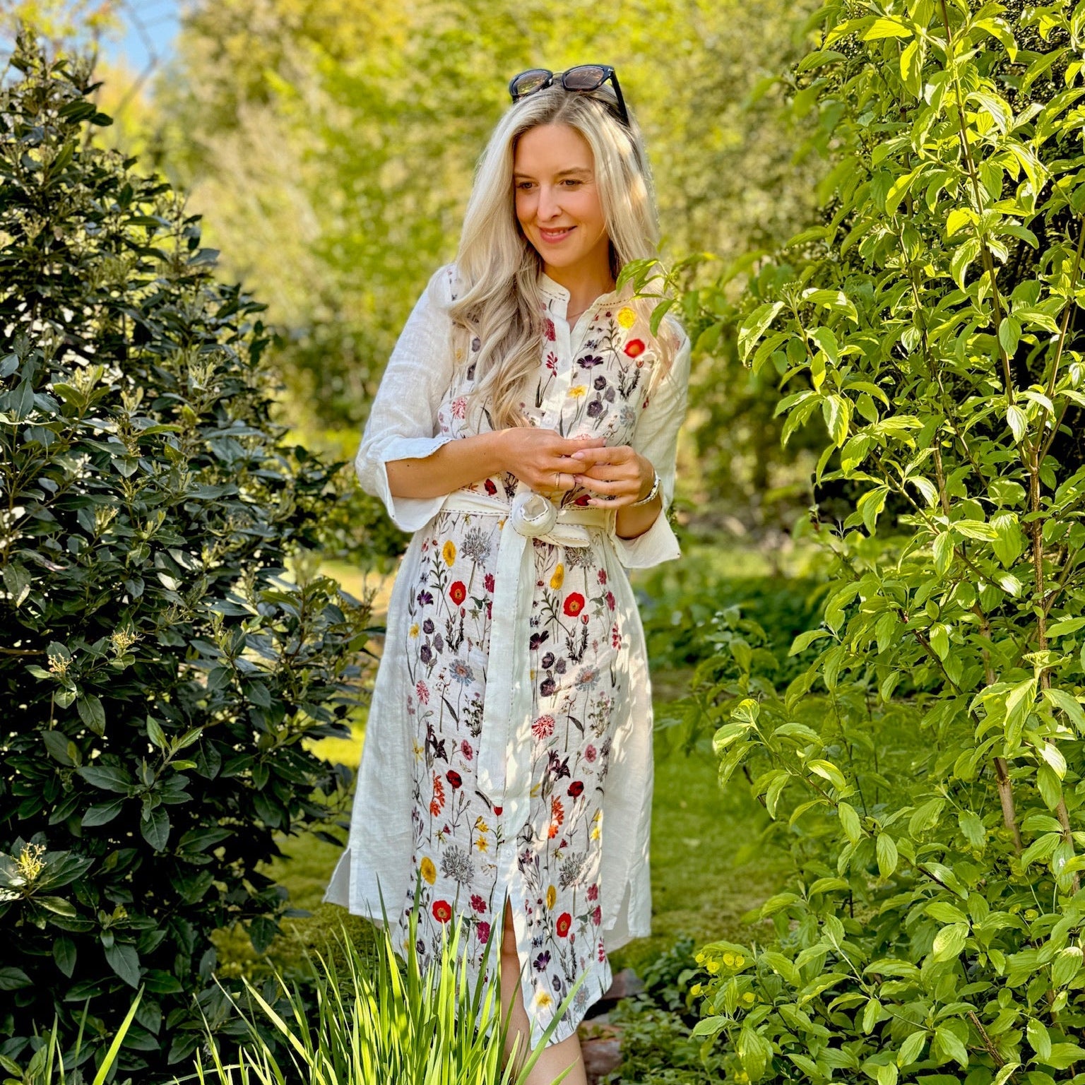 Suzie Linen Dress - Summer Bulbs