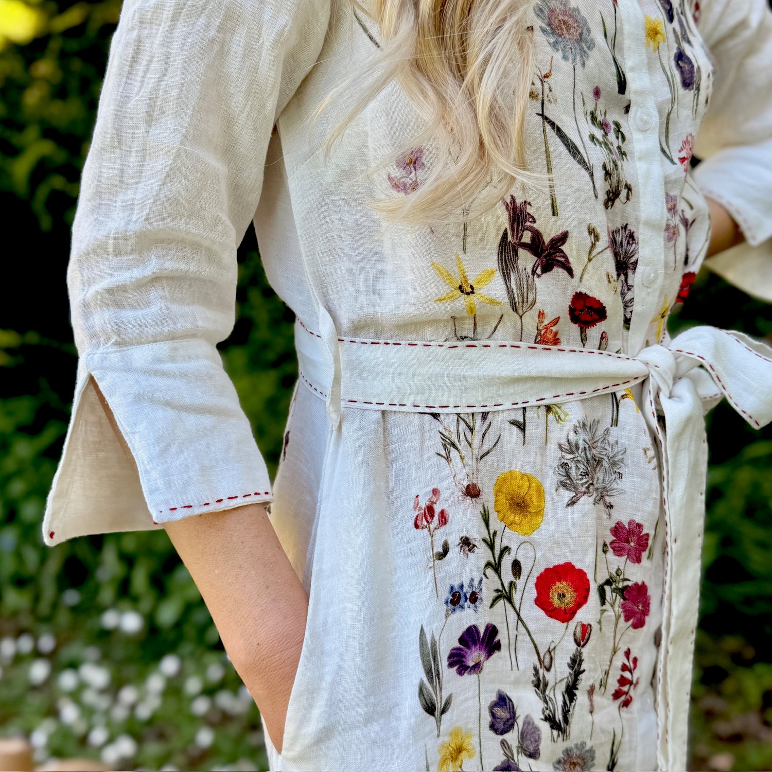 Suzie Linen Dress - Summer Bulbs