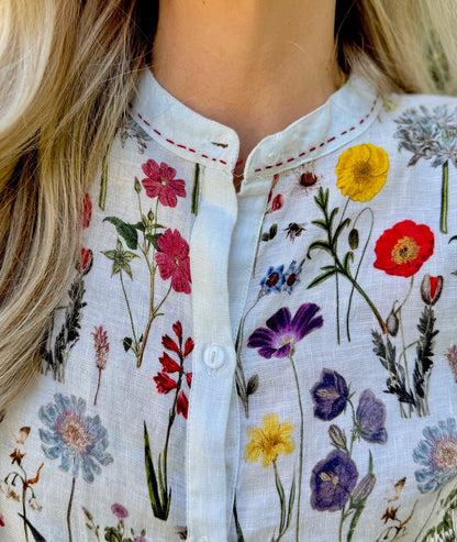 Suzie Linen Dress - Summer Bulbs
