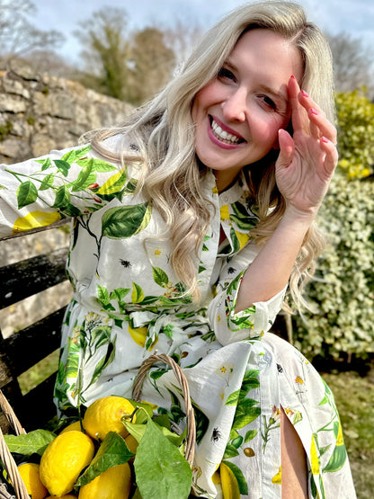 Harriet Linen Shirt - Spring Greens