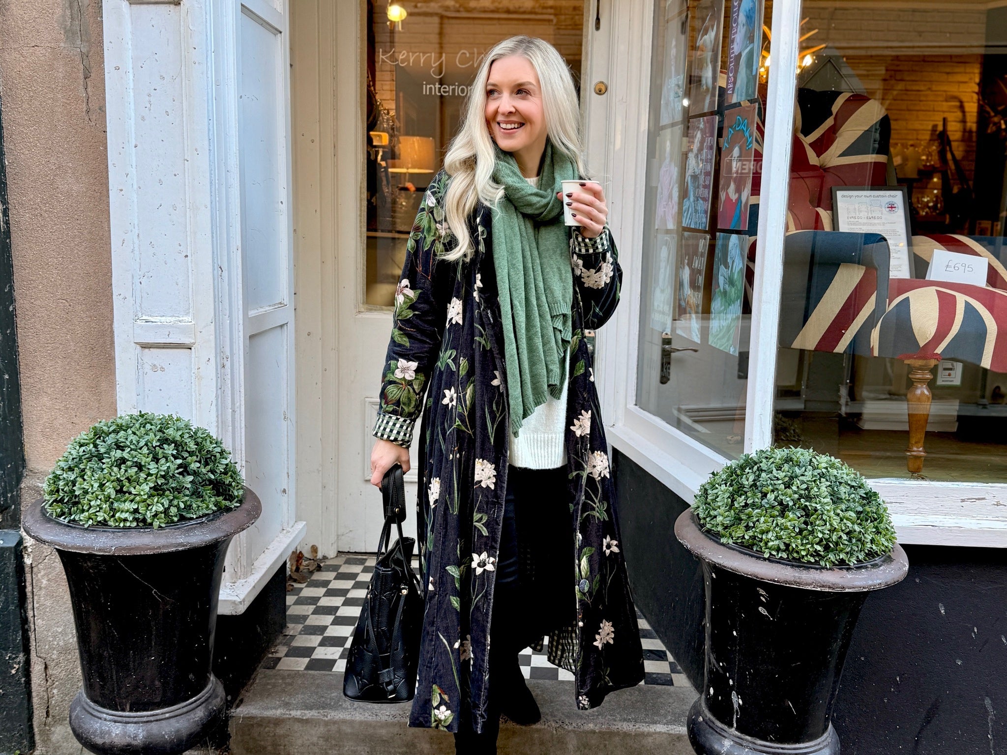 Carla Velvet Dress Coat - Serenity