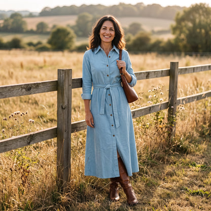Jessie Corduroy Dress - Duck Egg Blue