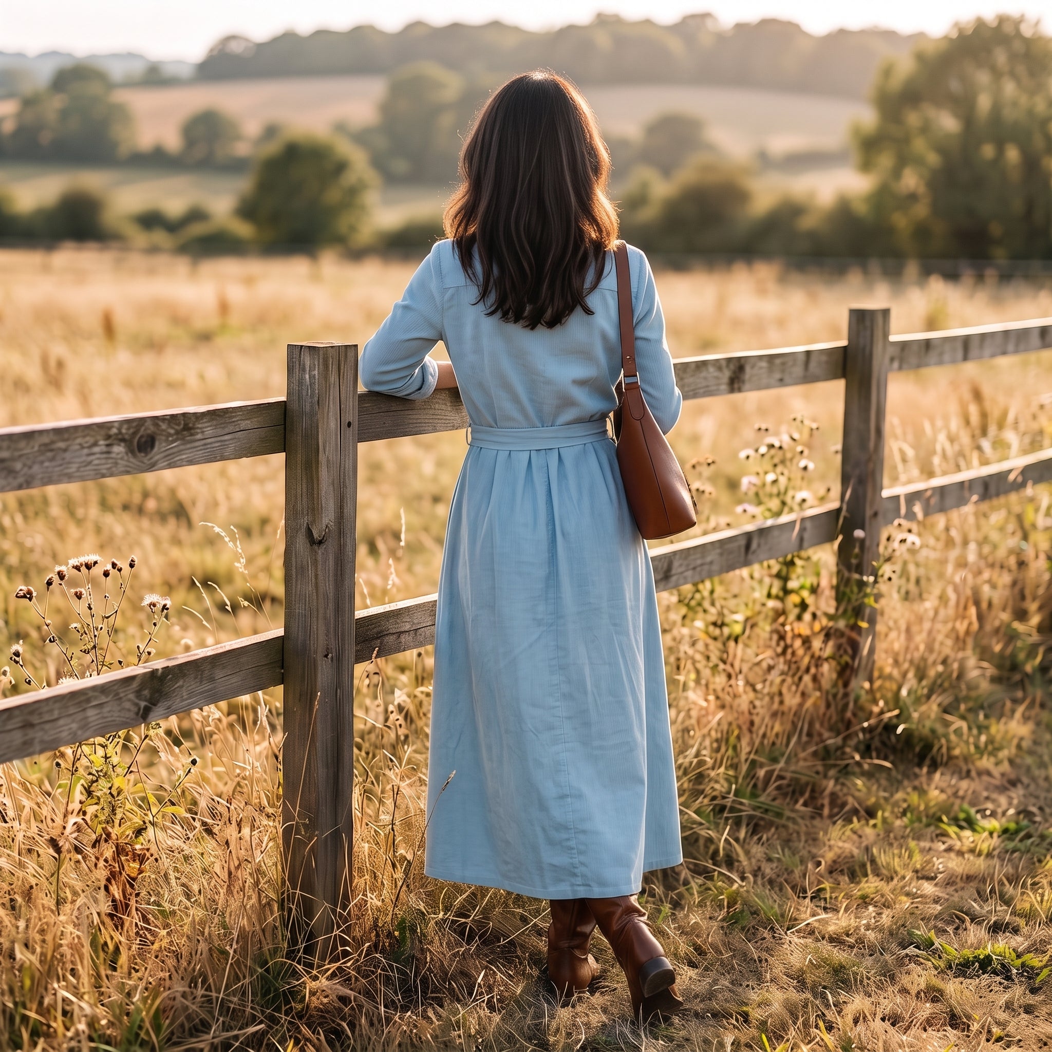 Jessie Corduroy Dress - Duck Egg Blue