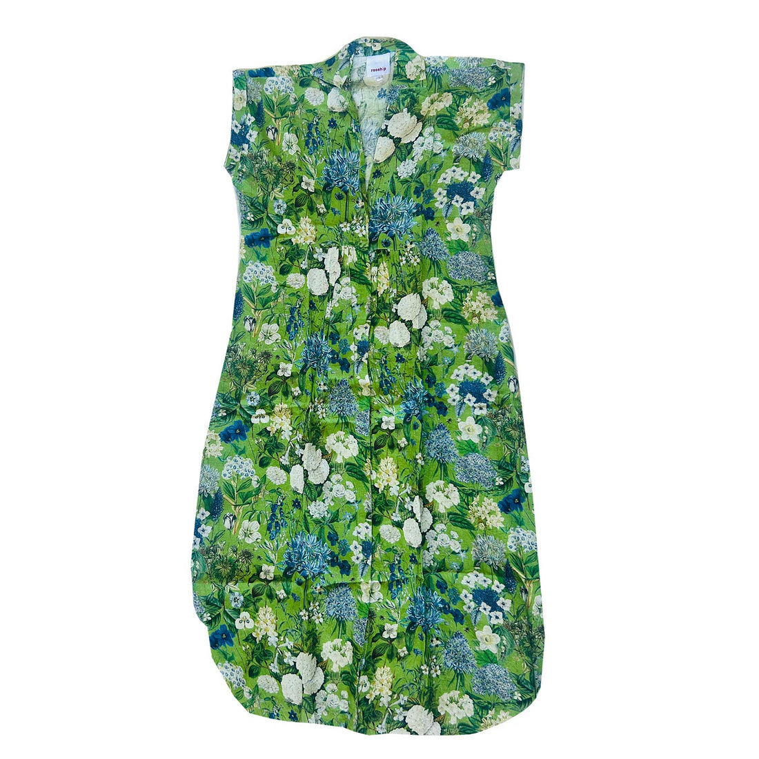 Kate Linen Dress - Spring Greens