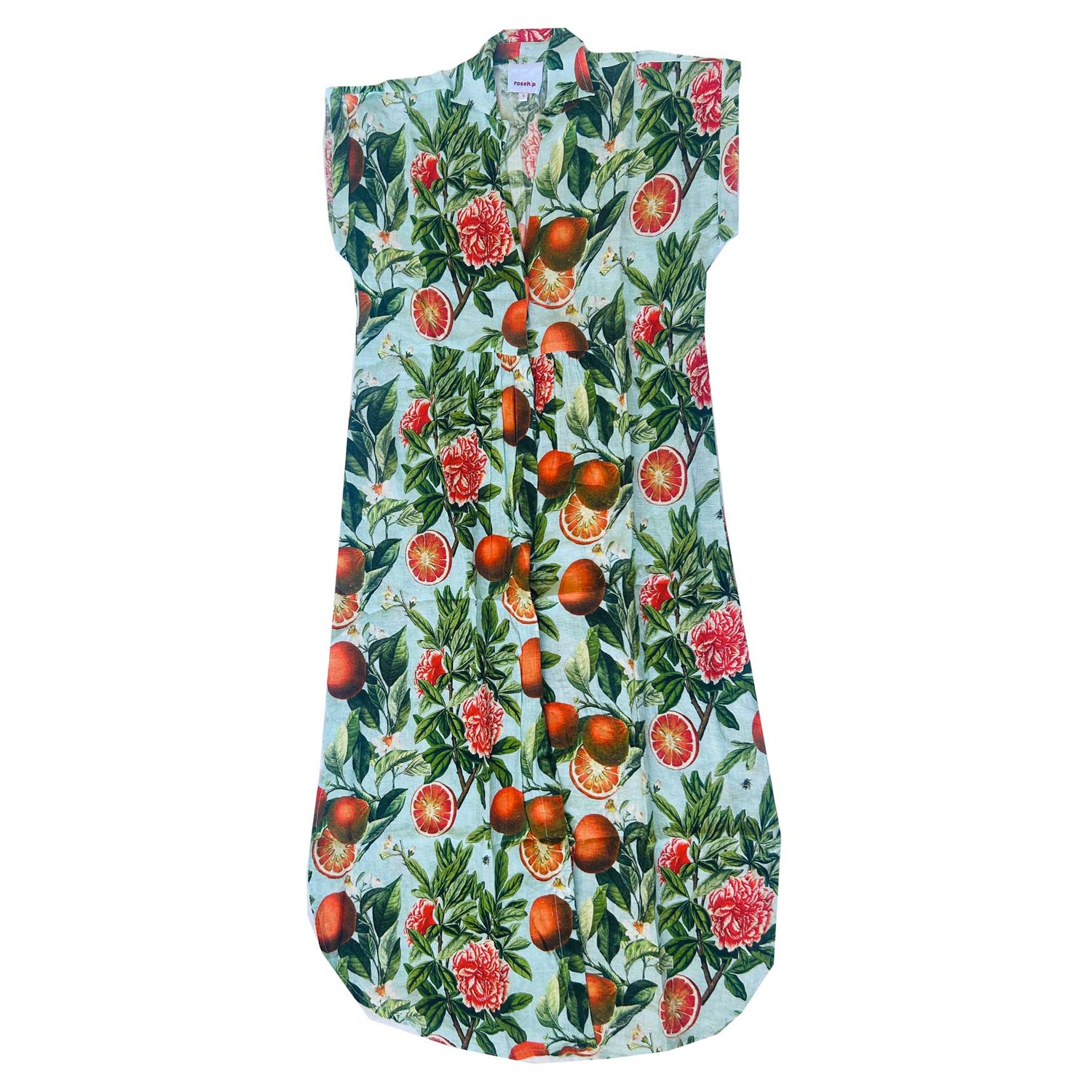 Kate Linen Dress - Blood Orange Blue
