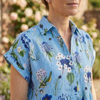 Kate Linen Dress - Blue Hydrangea