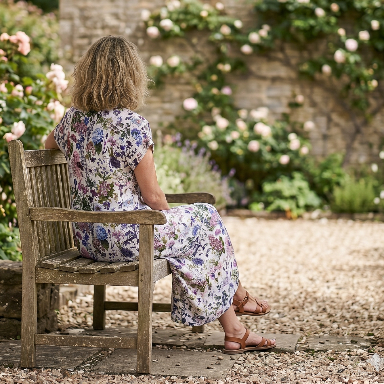 Kate Linen Dress - Petals