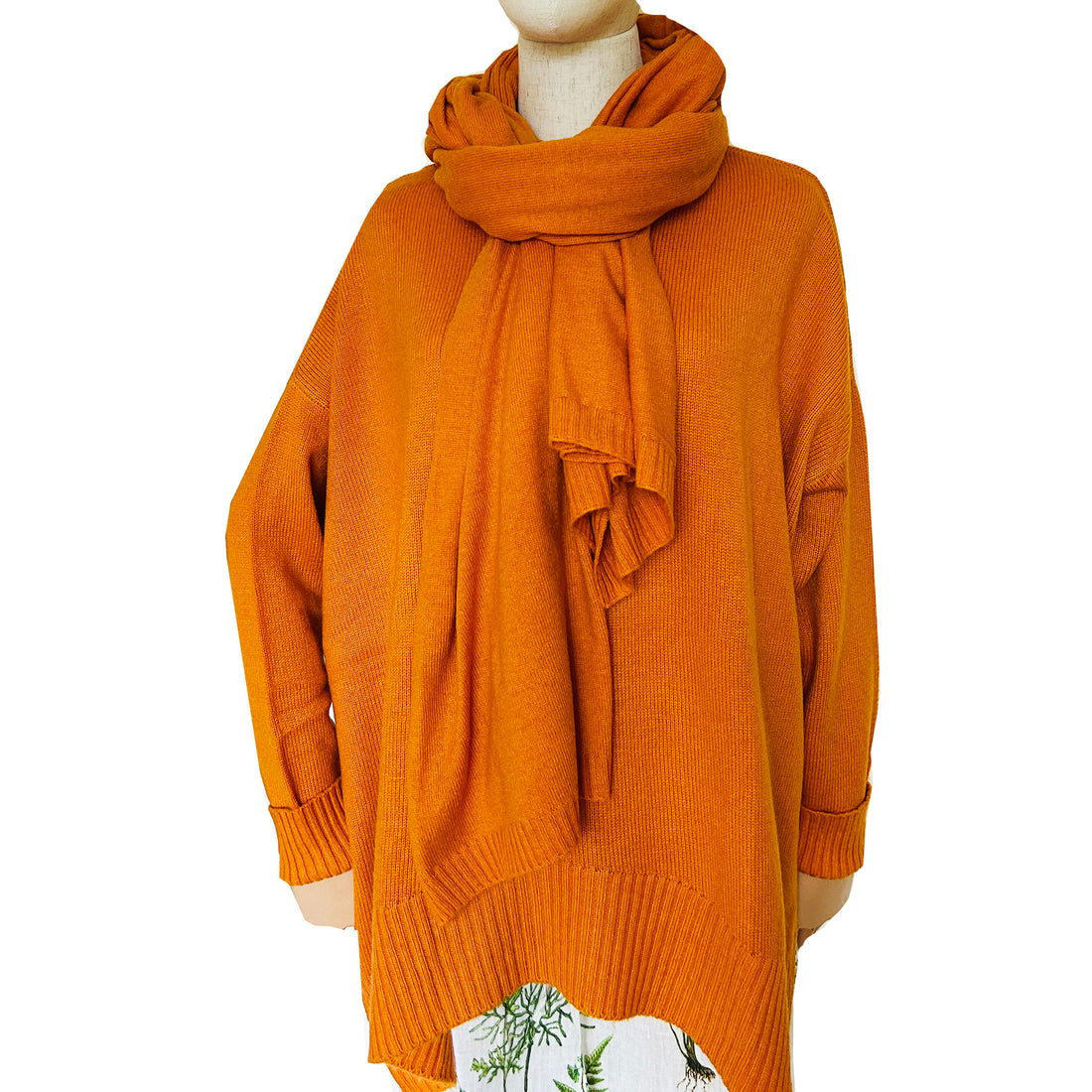 Roll Neck Jumper - Orange Pepper